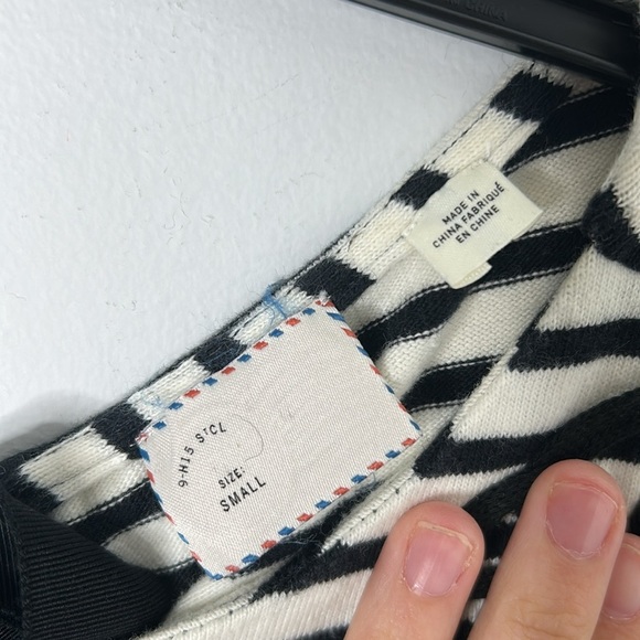 Anthropologie Postmark Striped Embroidered Filigree Tunic Dress - Picture 3 of 9